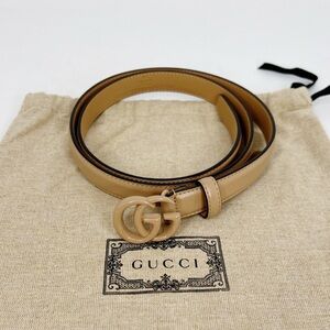 Gucci GG Marmont Nude Belt AUTHENTIC - 34” Women’s US Size 6